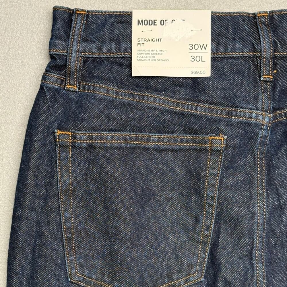Mode of One Men's Straight-Fit Jeans, Roosevelt blue 30x30 $70 - Picture 7 of 12